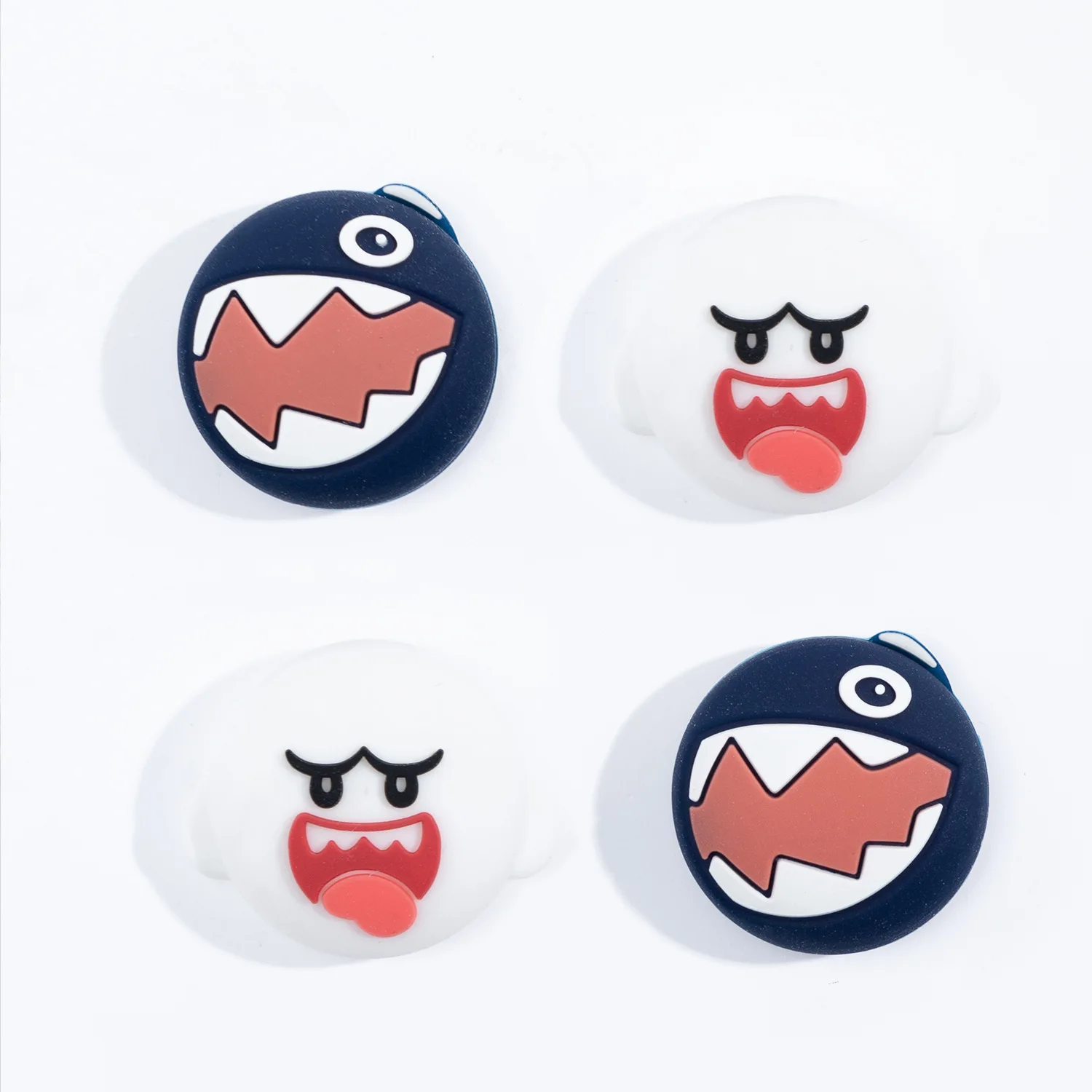 ソフトサムスティックグリップキャップwoof ghost game、スイッチ用joy-conコントローラー用ジョイスティックカバー、サムスティックケース