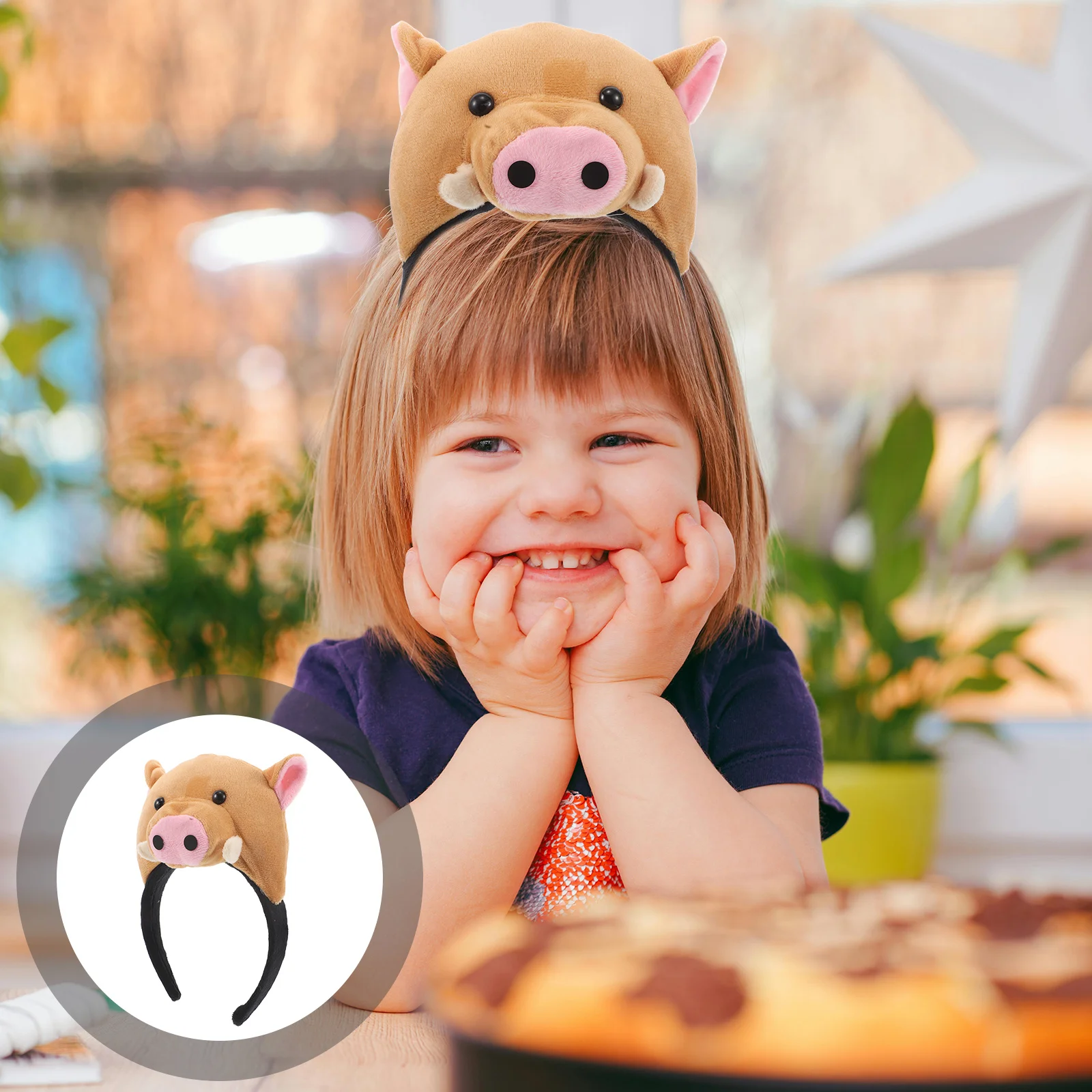 

Kid Pig Headband Soft Cloth Cartoon Hairband Party Favor Costume Animal Ear Accessory Photo Prop Animal Headbands