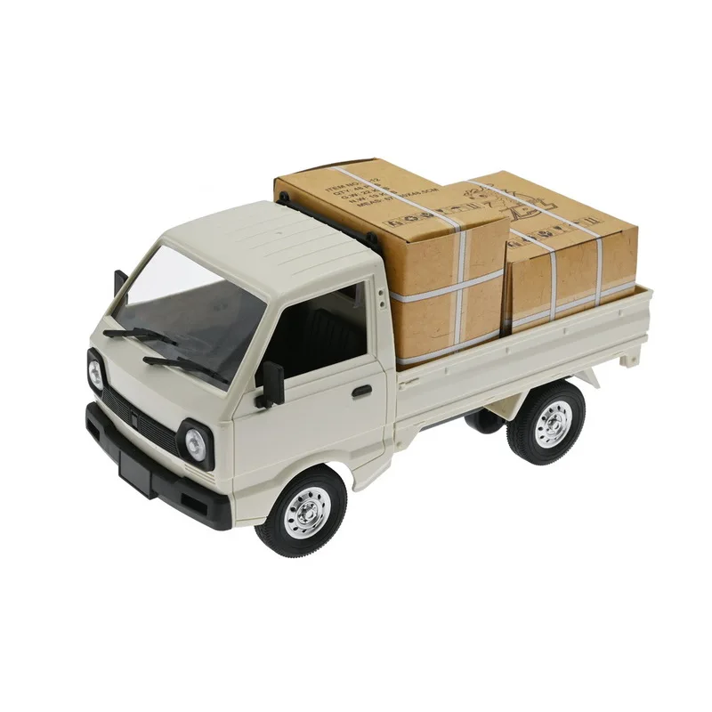 Mini camion télécommandé pleine échelle, chargement de simulation de voiture RC, mini petit camion avec autocollants, télécommande, jouet cadeau, 1/16 D12