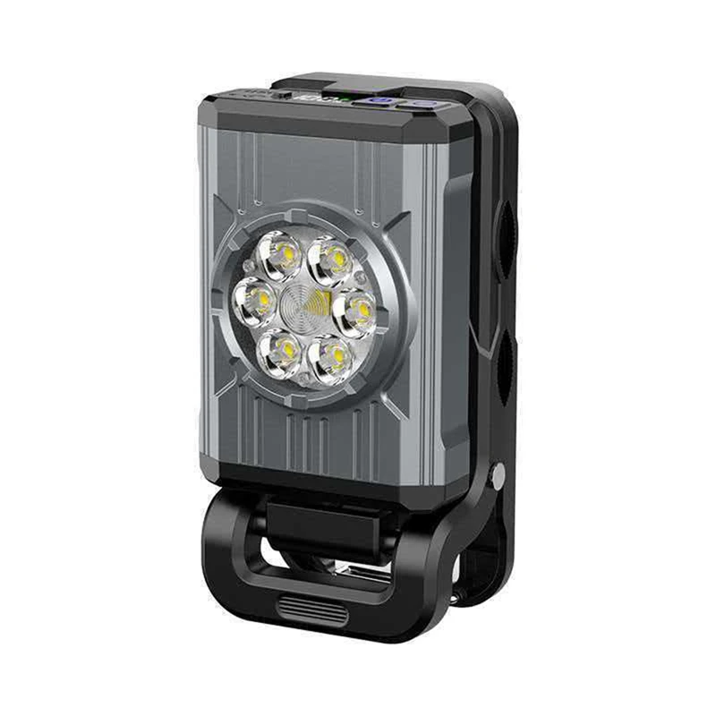 DT16 Multifunctional Work Light Rechargeable Inspection Lamp, Portable COB Flashlight with Digital RGB Display USB Work Light