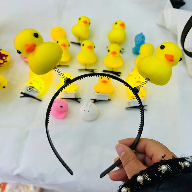 Cartoon Cute Little Yellow Duck Headband Headdress Makeup Thin Hair Hoop Wash Face Hairband For Women Girl Hair Accessories