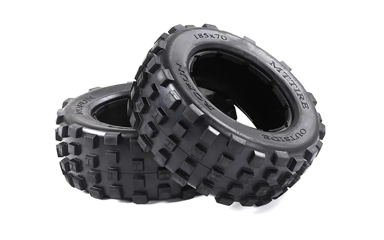 Ruofan 97062 pneus LT para carro de controle remoto com tração nas quatro rodas, um par de pneus Wasteland de quarta geração, Losi universal