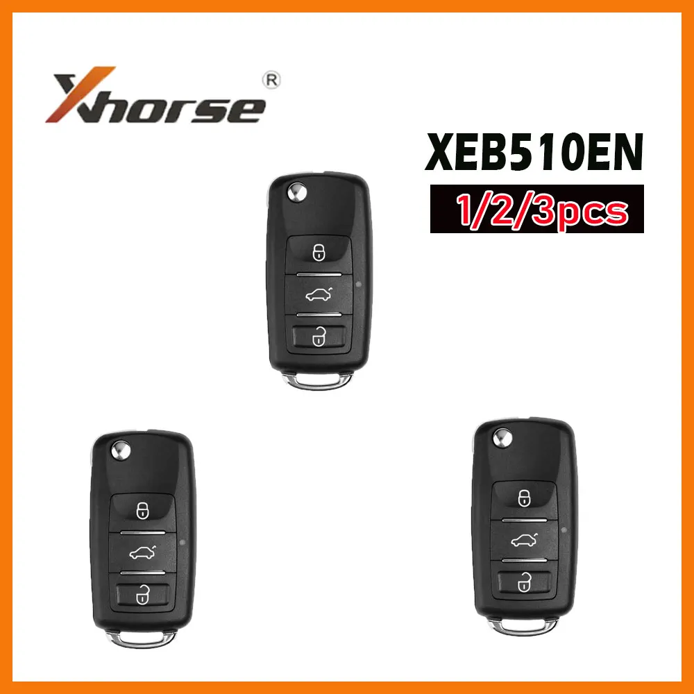 

1/2/3pcs Xhorse XEB510EN Super Remote with XT27B Super Chip 3 Button Car Remote Key for Volkswagen B5 Car Keys for VVDI Key Tool