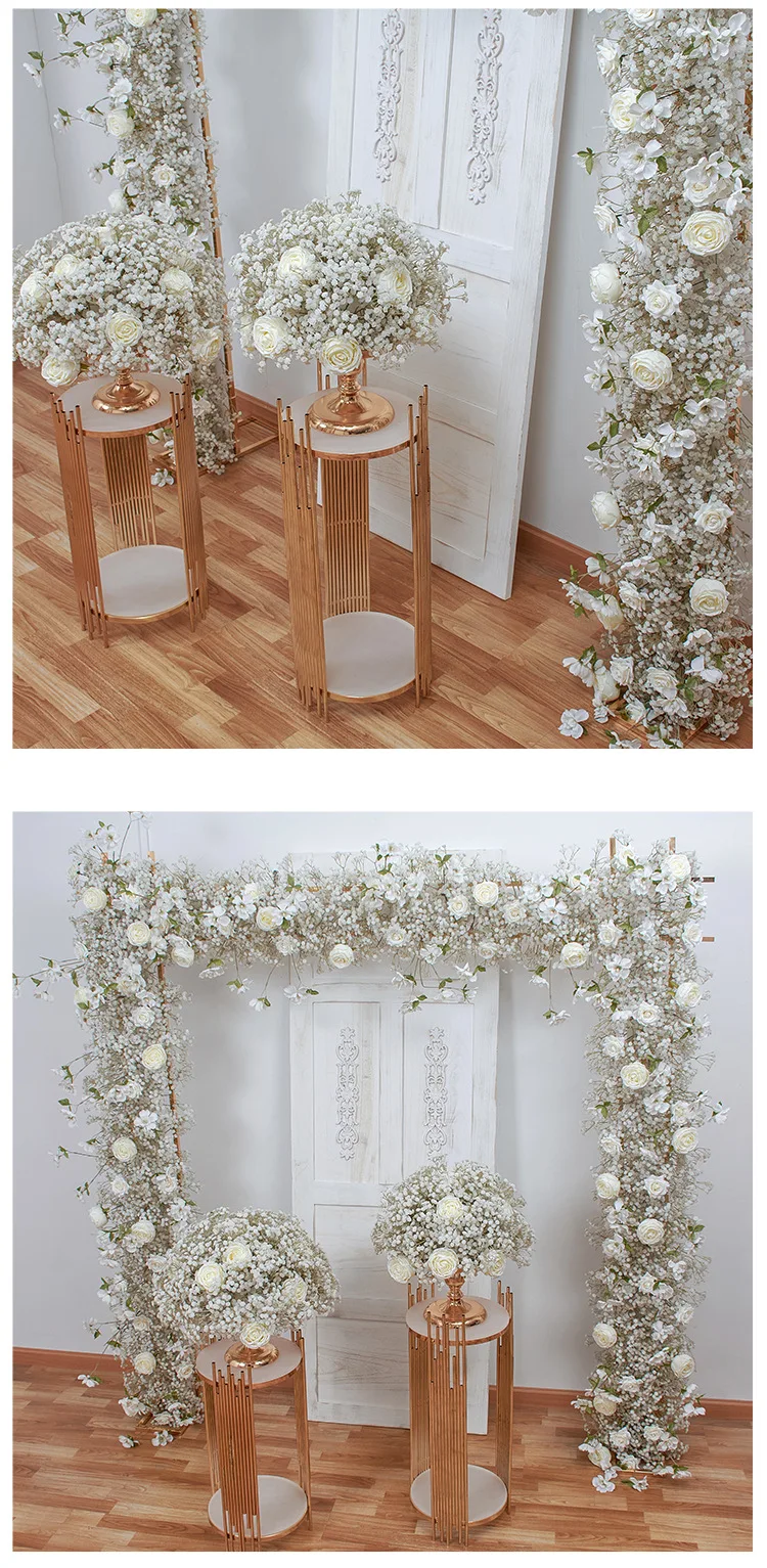 2M Künstliche Gypsophila-Blumenreihe, Fake Baby's Breath Blumenball, Hochzeits-Hintergrund, Bogen, Tisch, Fensterdekoration, Event-Dekor – Detail 6