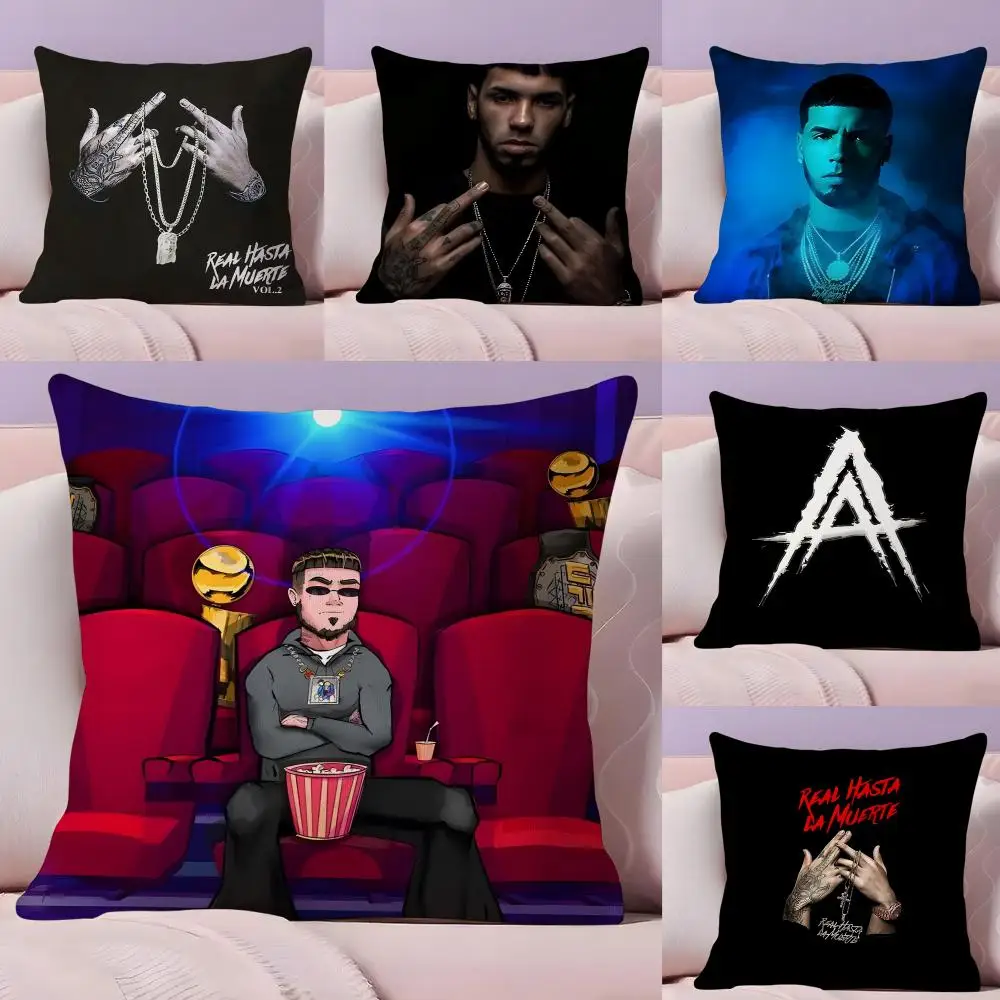 Singer Anuel AA Real Cushion Cover Pillow Case Plush Fabric Soft Double Sided Print Home Sofa High Quality Cushion