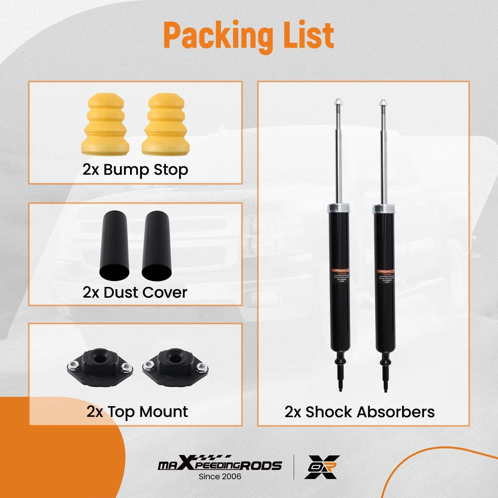 Rear Shocks Struts for Chevy Tahoe Suburban 1500 Avalanche Cadillac Escalade ESV