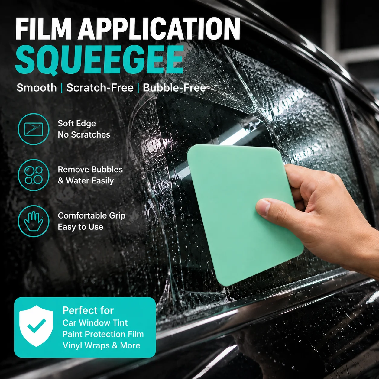 Car Wrap Squeegee Tool Soft Edge PPF Vinyl Film Applicator Scraper Bubble Remover Window Tint Installation Tool