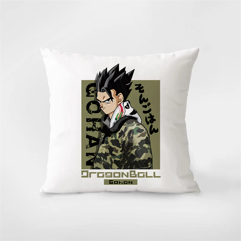 Pillowcase Dragon Ball Sun Wukong Peach Skin Pillowcase Soft and Comfortable Sofa Bedroom Office Cushion (Coreless) Kids Gift