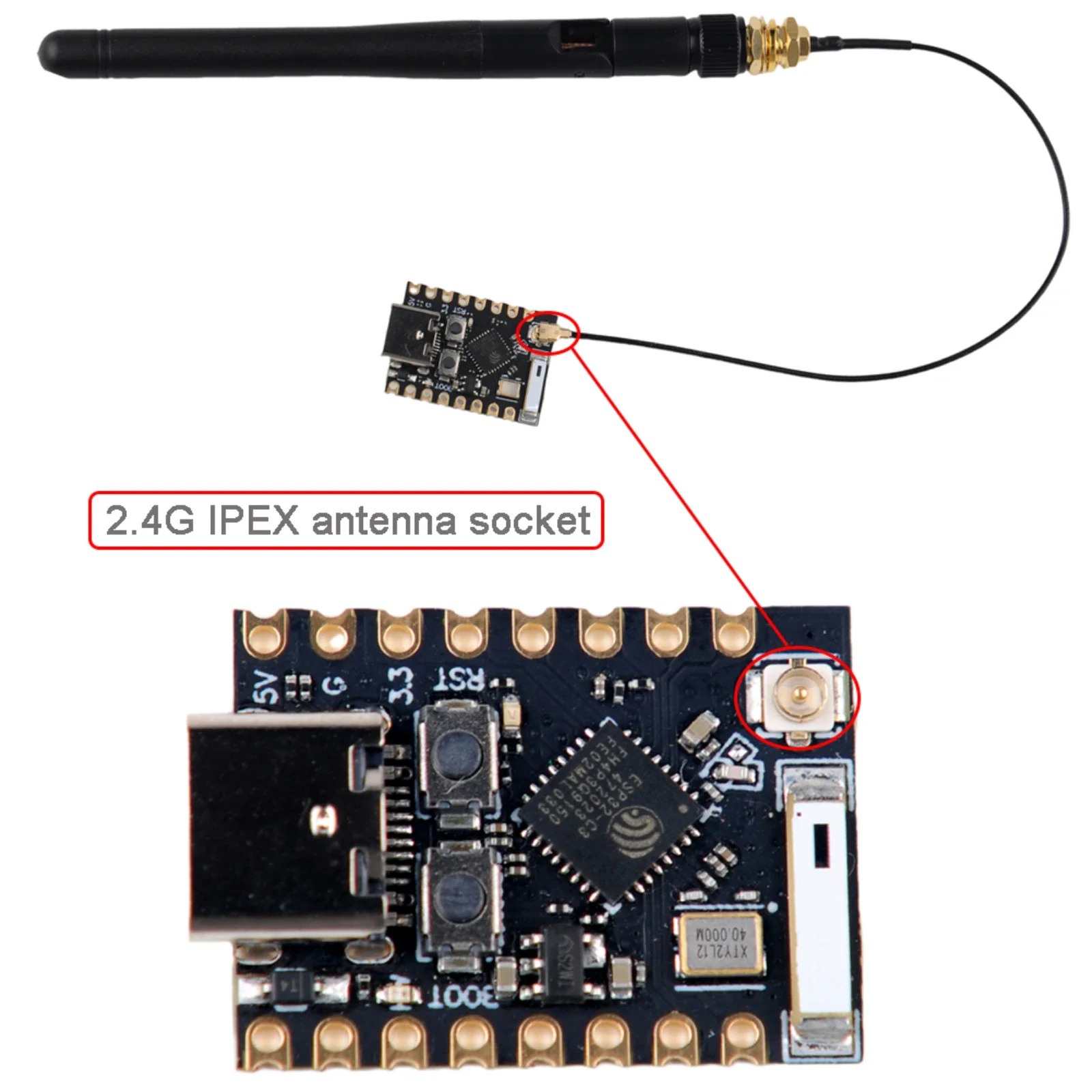 Mini scheda di sviluppo ESP32-C3 ESP32-C3_Mini_V1 Antenna WiFi Wi-Fi+BT 2.4G con cavo SMA 3DBI U.FL a SMA femmina