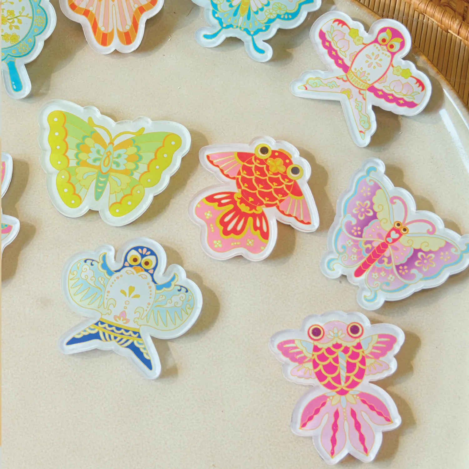 الاكريليك الثلاجة المغناطيس غاسل اللوحة سلسلة الإبداعية لطيف النمط الوطني على شكل خاص المغناطيسي الثلاجة DIY ملصقات الزخرفية #5