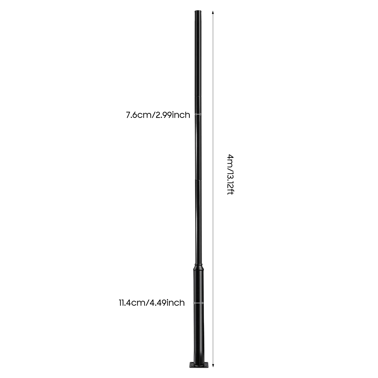Poste para Farola Exterior de 4 m con Base Cuadrada de 20 × 20 cm