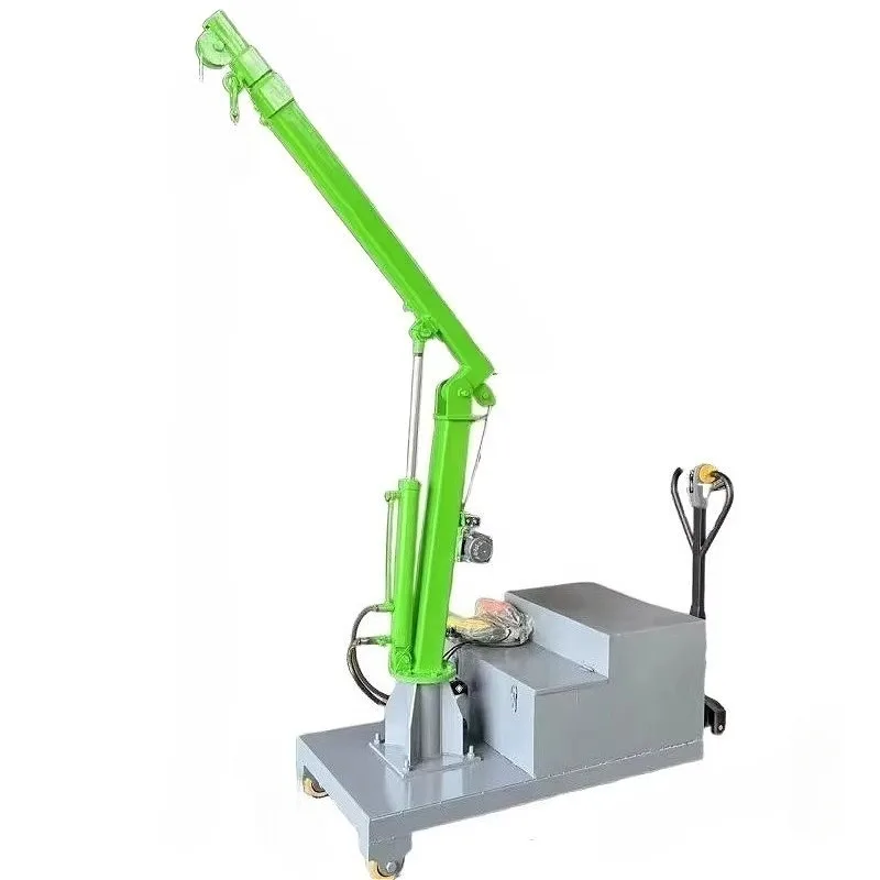 Workshop Electric Walking Balanced Handling Crane 0.5T Single-arm Crane Mobile Rotary Hydraulic Small Crane 220V 72V
