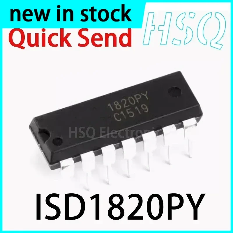 1PCS New ISD1820PY 1820PY Single Segment Voice Recording and Playback Circuit Chip DIP-14