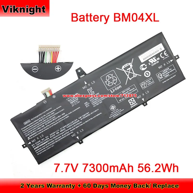 

Battery BM04XL HSTNN-UB7L for HP Elitebook X360 1030 G3 G4 5SJ84PA 56.2Wh 7.7V Li-ion Rechargeable Battery Packs