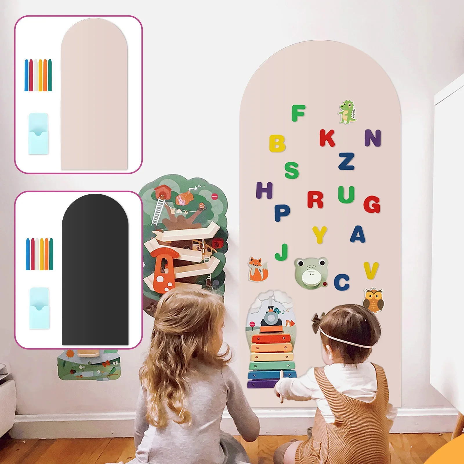 Arch Magnetic Wall Decal 40" x 18" Magnet Chalkboard Sticker for Wall Magnetic Whiteboard Sticker for Playroom Home Classroom