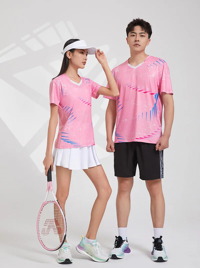 2023 Badminton T-Shirt Men/Women Kids Tennis Shirt Quick Dry Training Volleyball Table Tennis Breathable Shirts For Male Female