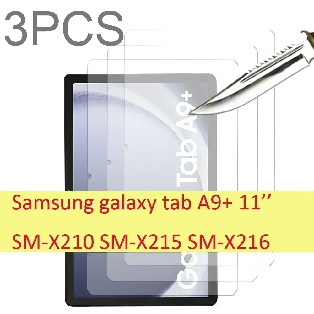 3PCS สําหรับ Samsung galaxy tab A9 + A9 plus 11 ''8.7'' กระจกนิรภัยป้องกันหน้าจอป้องกันแท็บเล็ตฟิล์ม HD Antiscratch