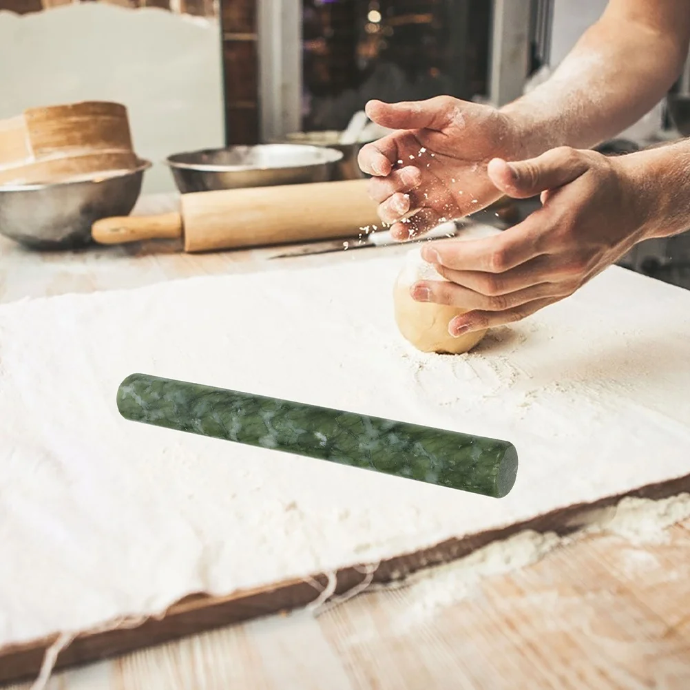 

2Pcs Natural Stone Rolling Pin Non-Stick Marble Dough Roller 21cm Ideal for Baking Pizza Pastry Dumplings Kitchen