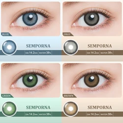 EYESHARE 2pcs Fashion Blue Contact Lens Colored Contacts Lenses For Eyes Brown Lenses Gray Pupils Yearly Cosmetic Green Contacts