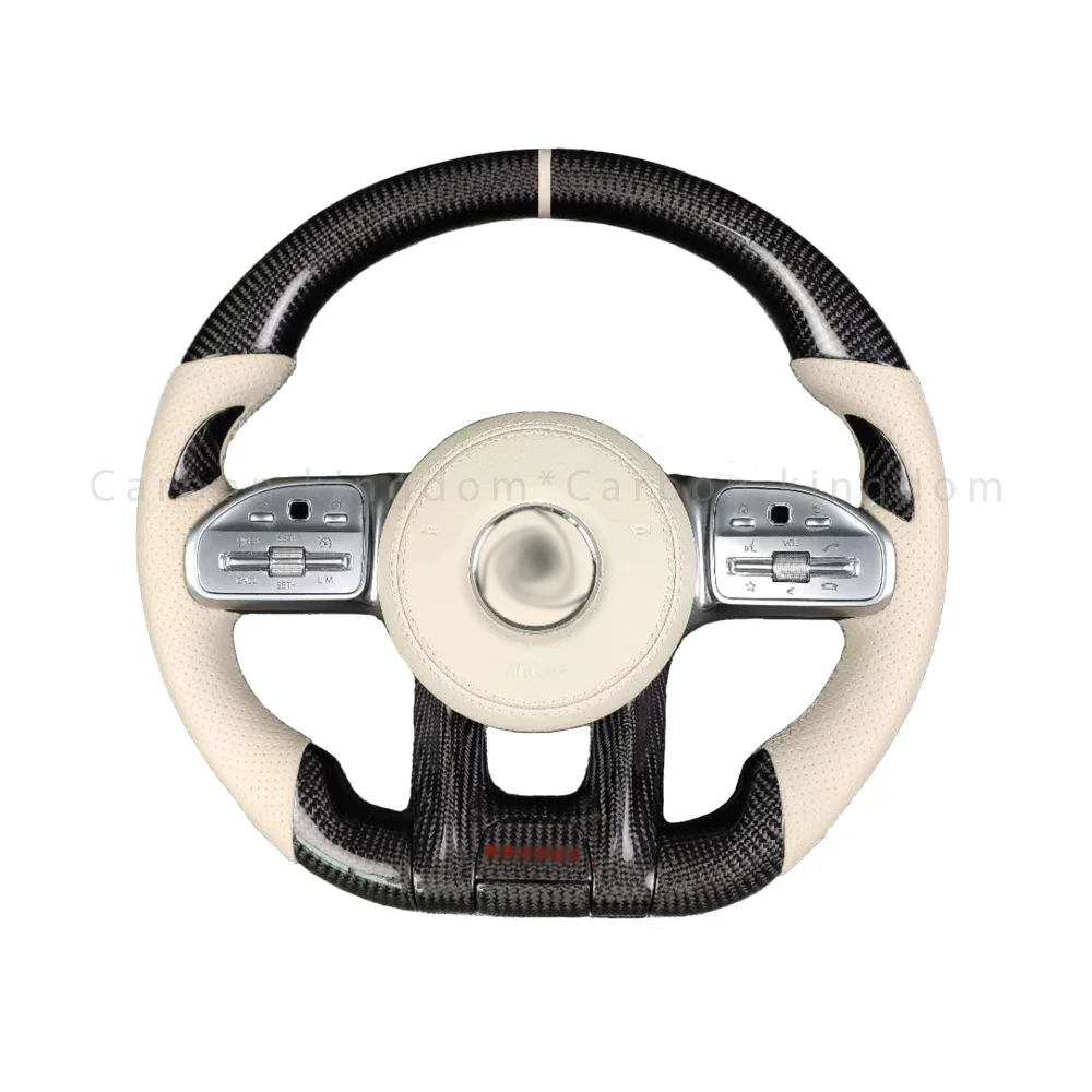 Custom Volante Glossy Black Carbon Steering Wheel forW204 W205 W207 W211 W212 W213 W221 W222 GLS CLS C63 AMG GT