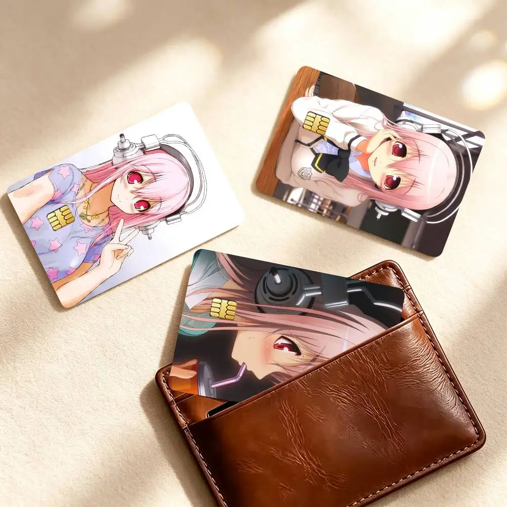 S-Super Sonico A-Anime  Credit Card HD Stickers Small Chip Waterproof Sticker Game Card Decal Gift