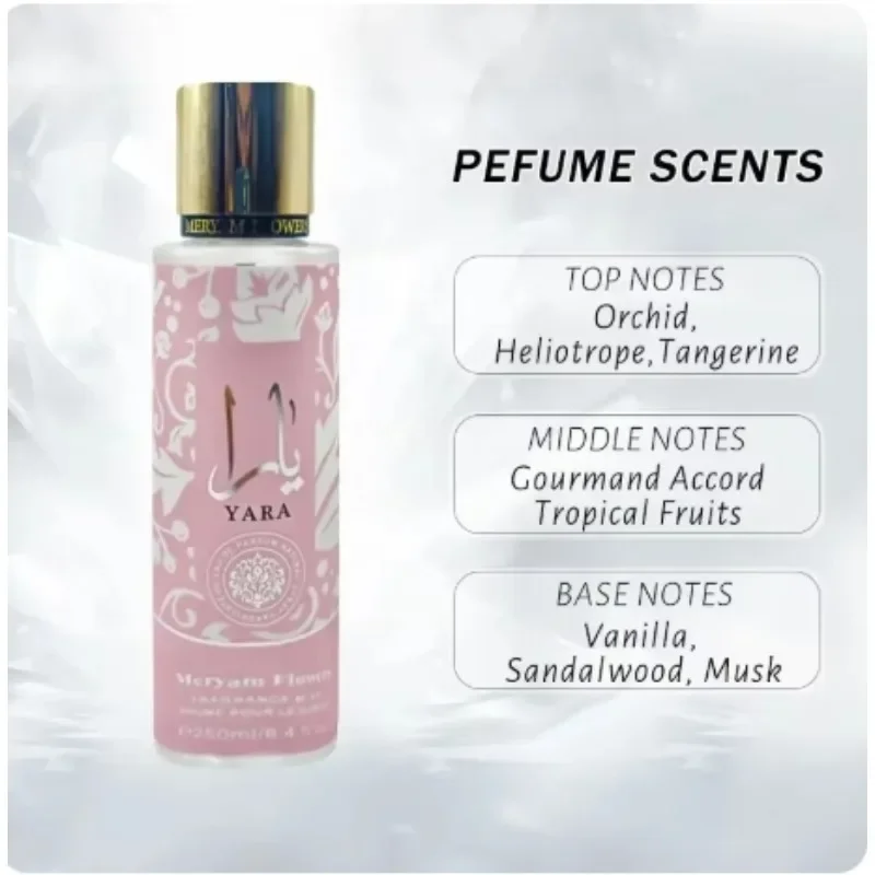 250MLYara Women Perfume Womens Mini Perfumes Arabes Originales Pheromones Long Lasting Cheap Feromonas High Quality Body Spary