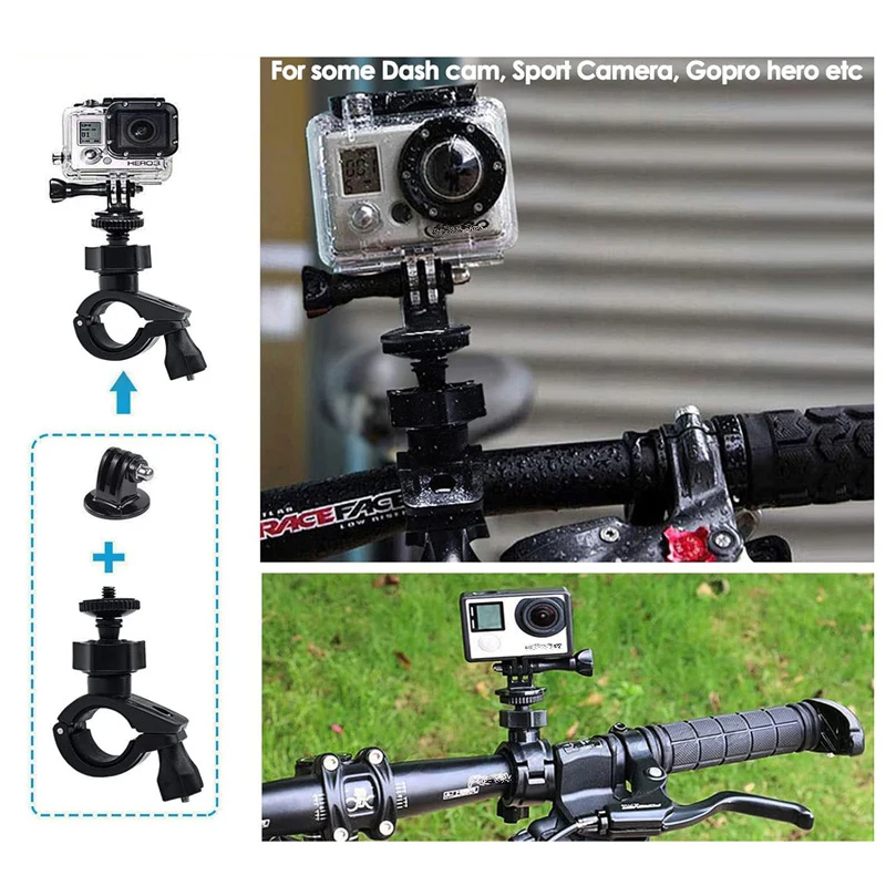 For DJI Nano Action Camera Clamp Mount Motorcycle Handlebar Support Holder for GoPro Hero 13 12 11 10 9 Insta360 X6 X5 GO Ultra