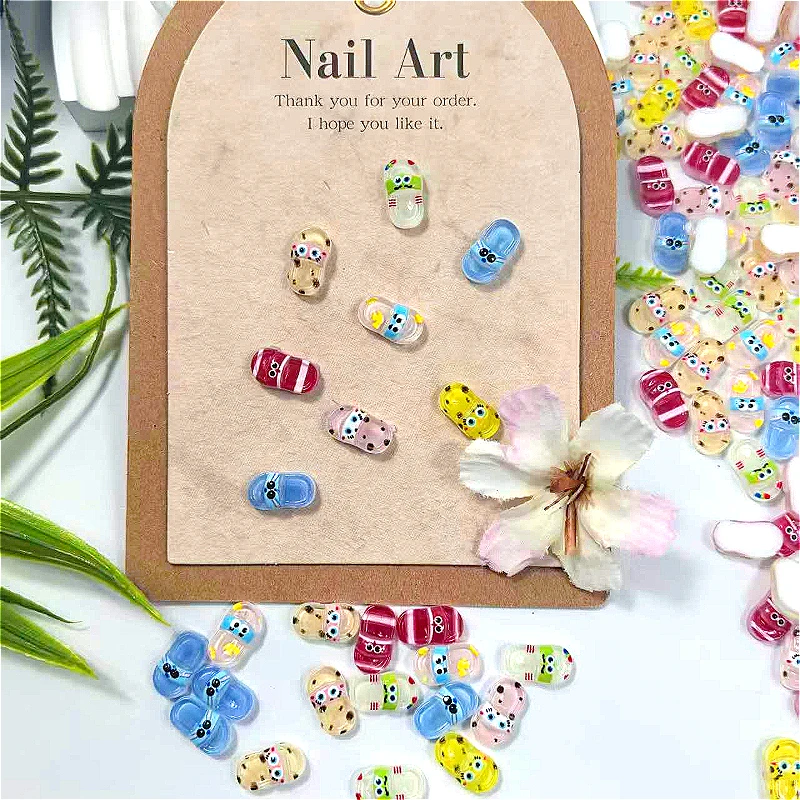 

30PCS cartoon slippers series nail resin jewelry DIY stud earrings photo frame and other handmade gift decorative accessories