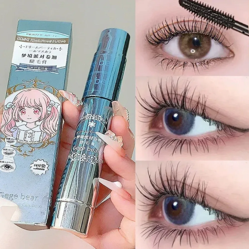 Mascara nero in fibra di seta Waterproof Long Lasting Extension ciglia allungamento Curling Mascara Black Eyelash Makeup Cosmetic