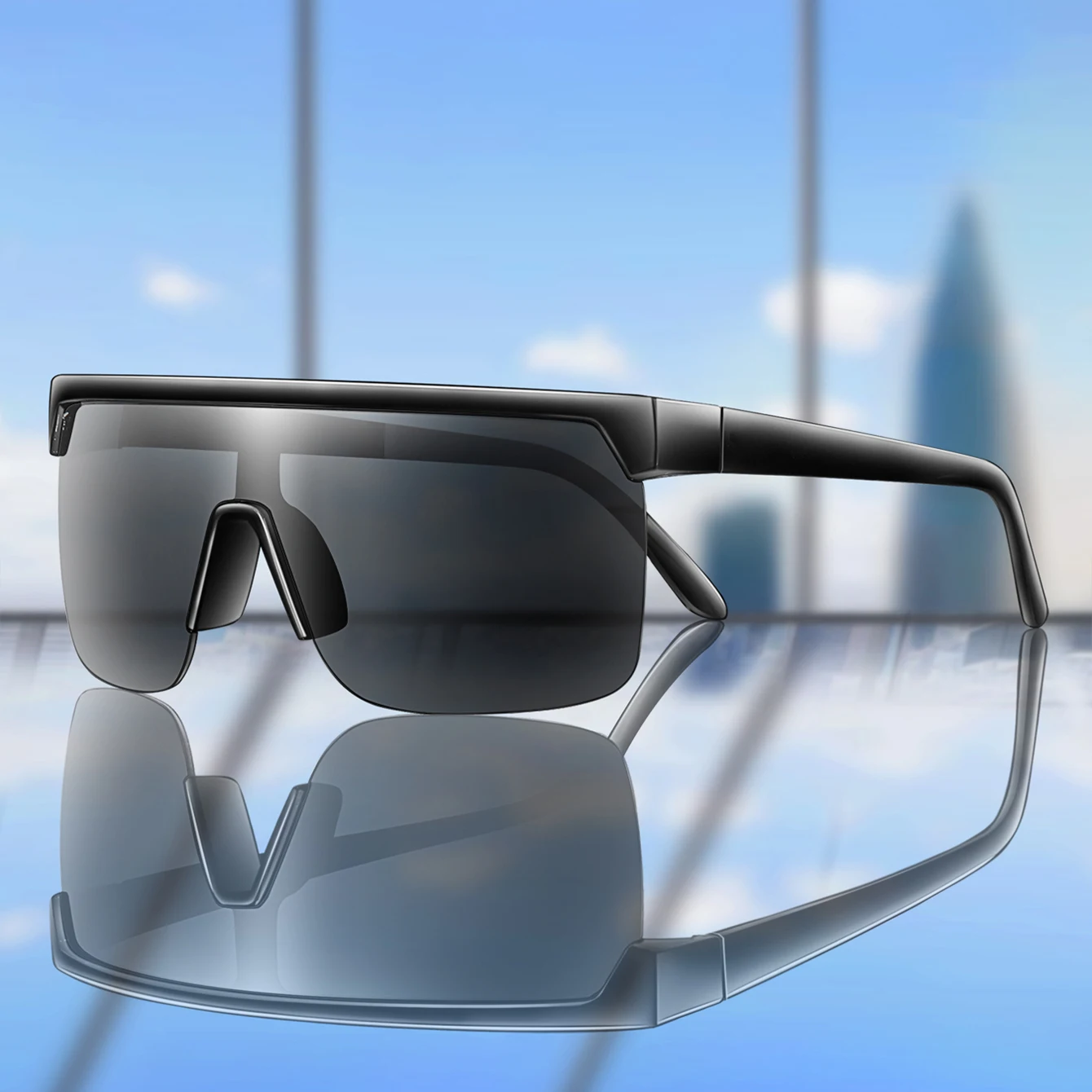 Quadratische winddichte Sonnenbrille, Outdoor-Sport, Radfahren, Reiten, Fahrrad, Wandern, Angelbrille, Fahrbrille, UV400