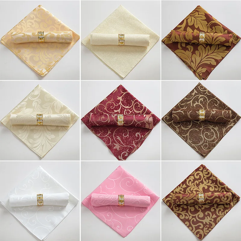 10pcs/lot Polyester 48cm Square Table Cloth Napkins For Wedding Birthday Decoration Colored Napkin Fabric Embroidered