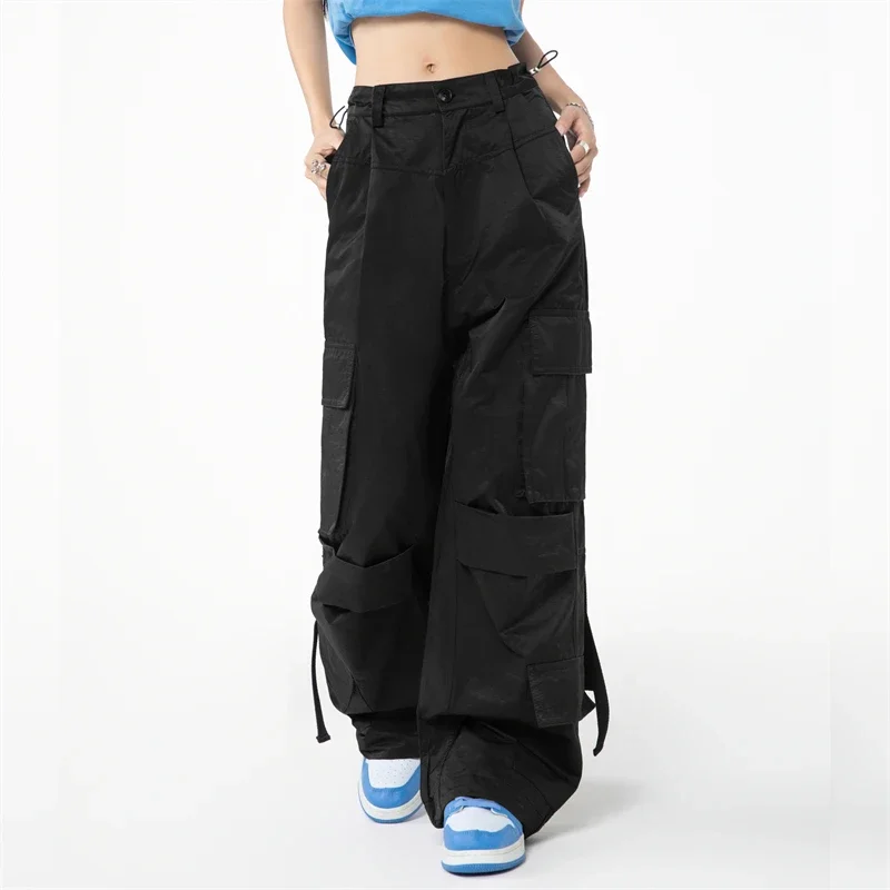 Multi-pocket Cargo Pants Womens Ladies Fashion Gothic Clothing Wide Fluid Pants Woman Trousers Youthful Women Baggy Sweatpants