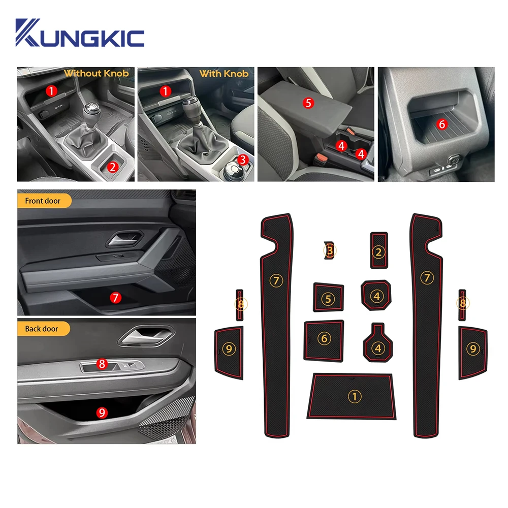 Car Door Groove Mat For Dacia Duster 3 2024 2025 Anti-Slip Door Gate Slot Pats Auto Interior Dacia Duster 3 Accessories