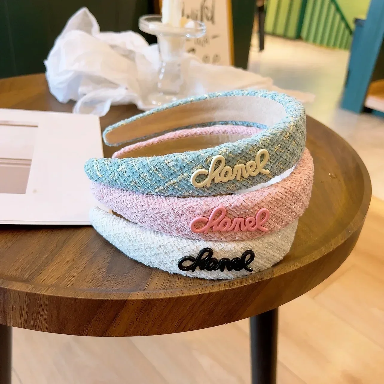 Moda estilo clássico elegante carta bandana scrunchies versão coreana ao ar livre hairpin lavagem facial acessórios para o cabelo presentes