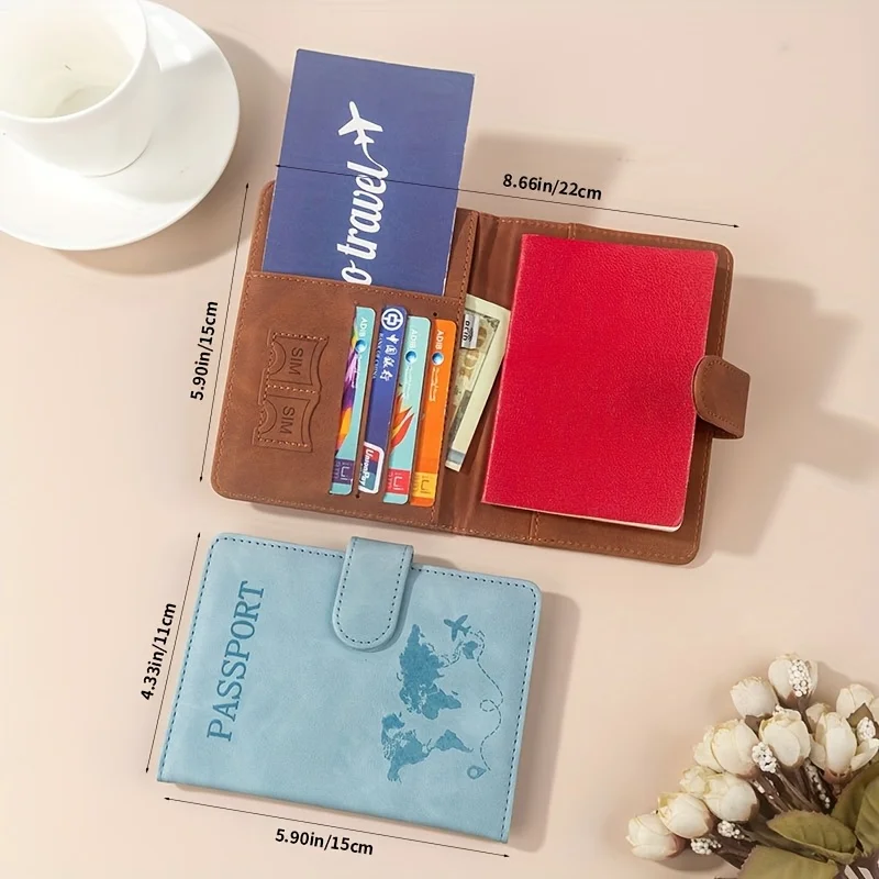 

Многофункциональный дорожный держатель для паспорта с RFID-защитой из высококачественной искусственной кожи, кошелек с повседневным принтом для отпуска, картхолдер