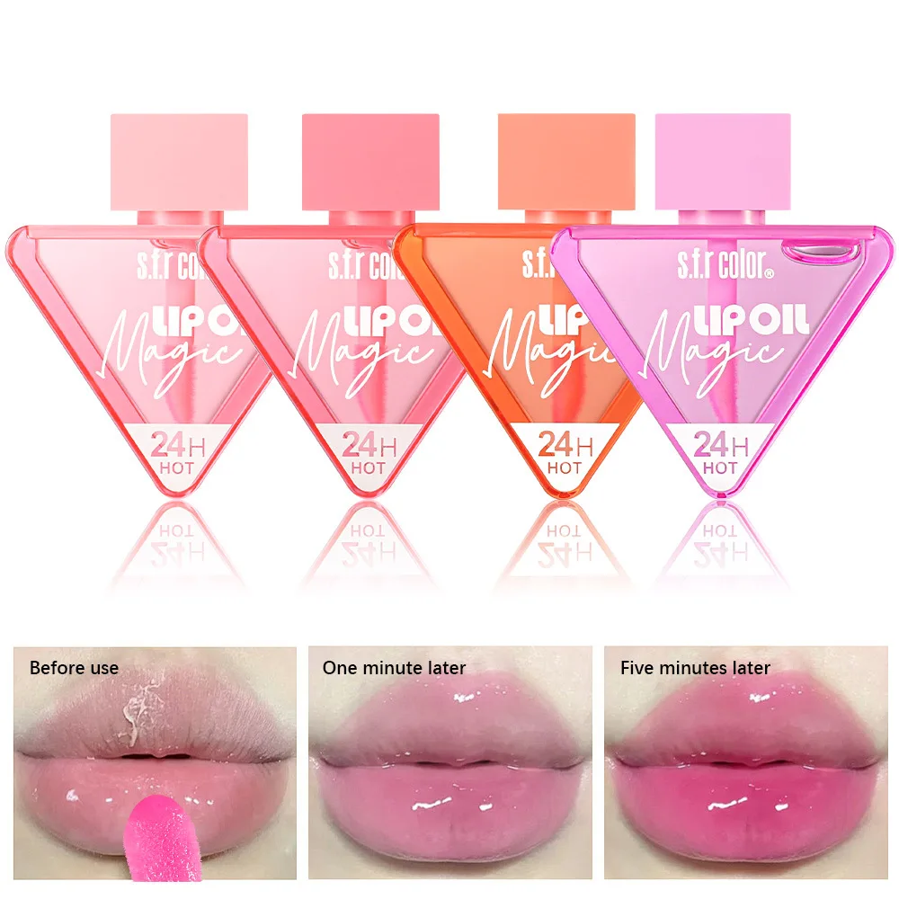 4 ألوان هلام ترطيب زيت الشفاه الشفاف الشفاه الصقيل طبطب التقشير أحمر الشفاه السائل للحصول على شفاه ناعمة وكاملة #1
