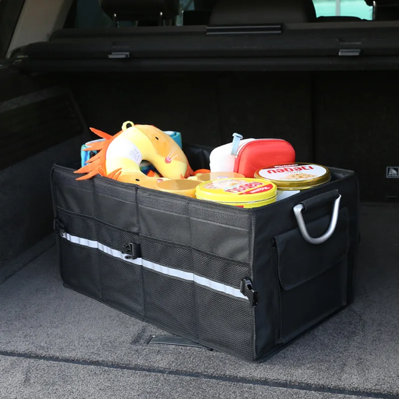 55L Oxford Cloth Foldable Car Trunk Organizer - Storage Box for Shoes & In-Car Supplies 3