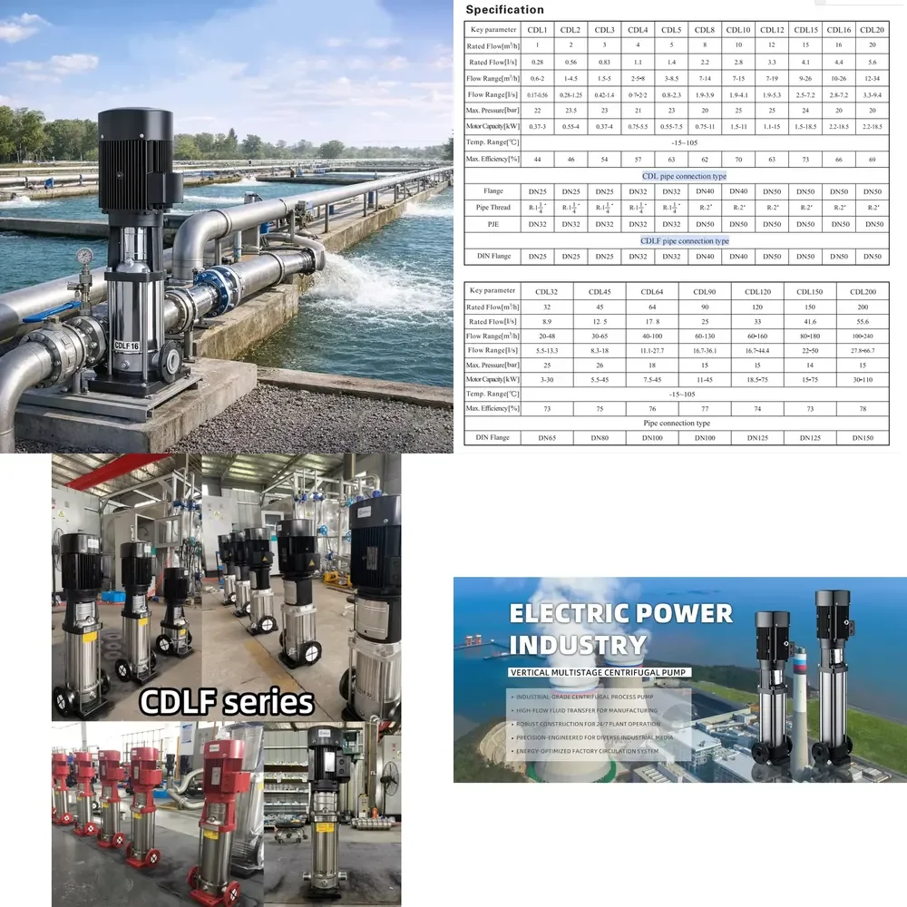 

3 Inch Stainless Steel Vertical Multistage Electric Water Pump 220/380V 10HP High Pressure Fully Automatic Control for