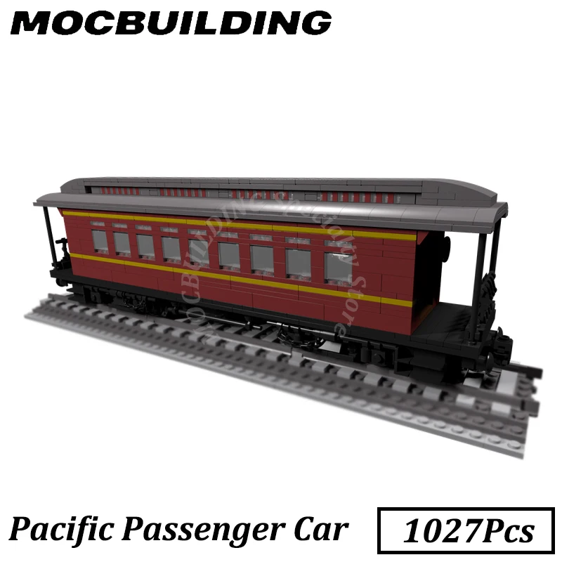 Pacific Observation Passenger Dinning Car Model Train Accessories  City Vehicle MOC Building Blocks Bricks Display Gift