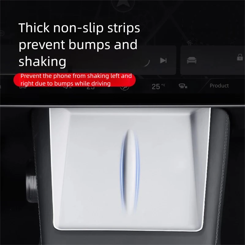 Für Tesla Model Y Juniper/Launch Model3 2024 2025 2026 Anti-Rutsch-Pad Kabelloses Ladepad Auto-Telefonhalterung Rutschfeste Matte Schutzmatte – Detail 4
