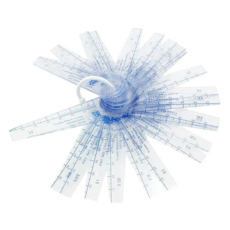 

LJL 1 Pack Plastic Feeler Gauge 0.05-3Mm Thickness Measuring Tools 25 In 1 Feeler Gauge For Measuring Gaps
