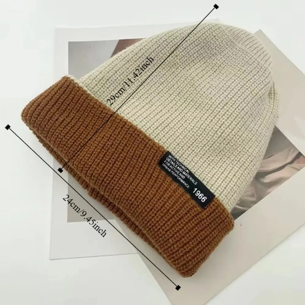 قبعة محبوكة مريحة على الطراز الكوري سميكة وناعمة ذات وجهين قبعة بوليستر قابلة للتنفس قبعة باردة دافئة للخريف #6