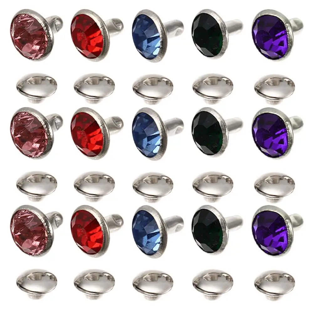 

100pcs Colorful Diamond Decoration Rivets Mixed Colors Rhinestone Studs for Bags Shoes Hats Clothing Craft Making