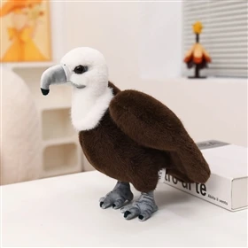 Realistic Vulture Plush Toy Soft Imitation Fluffy Vulture Stuffed Animal Lifelike Bird Plush Doll Home Decor Collectible Gift