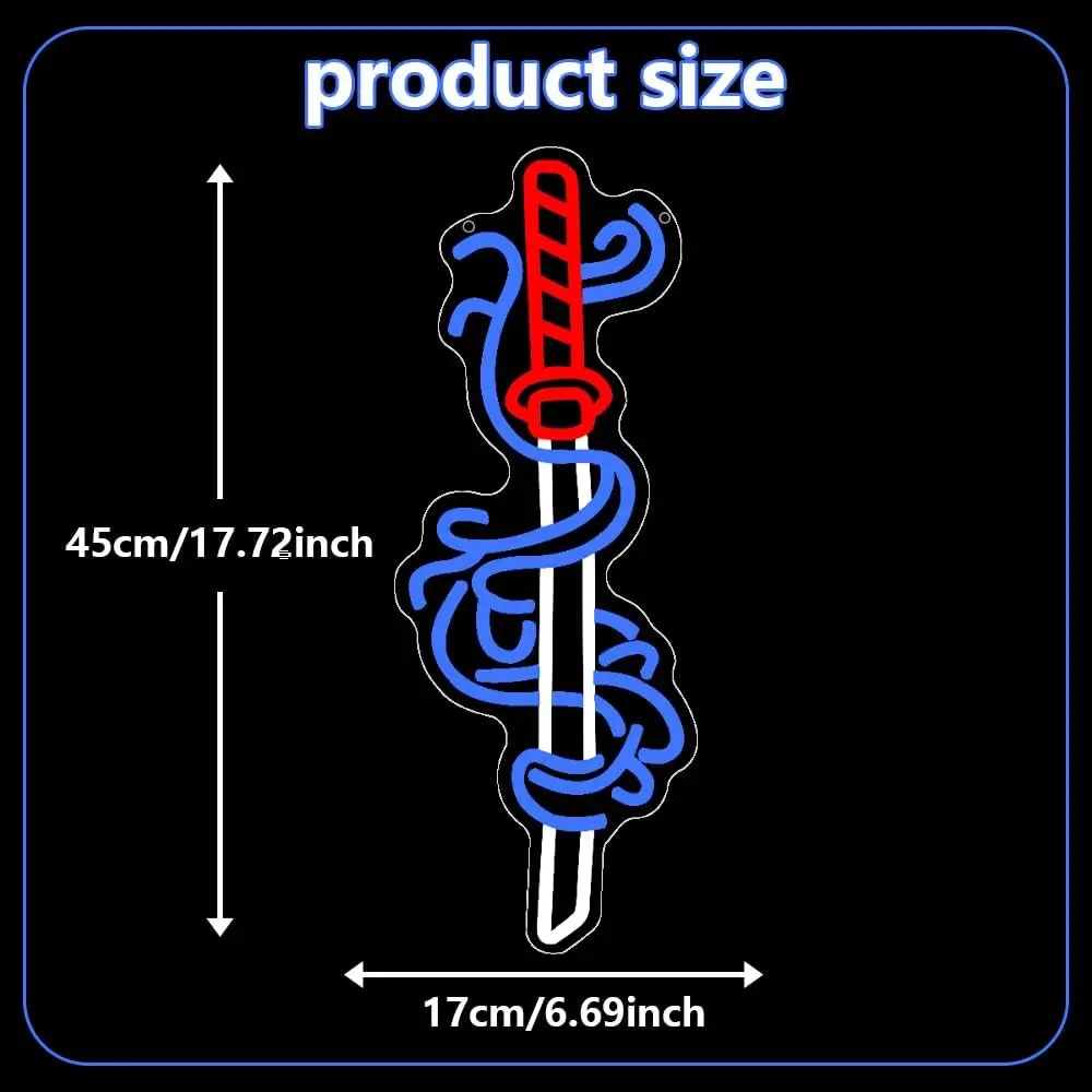 اليابانية السيف النيون تسجيل نيمي سيف ساموراي LED ضوء النيون لغرفة الألعاب غرفة نوم بار رجل الكهف جدار ديكور عكس الضوء هدايا لصبي