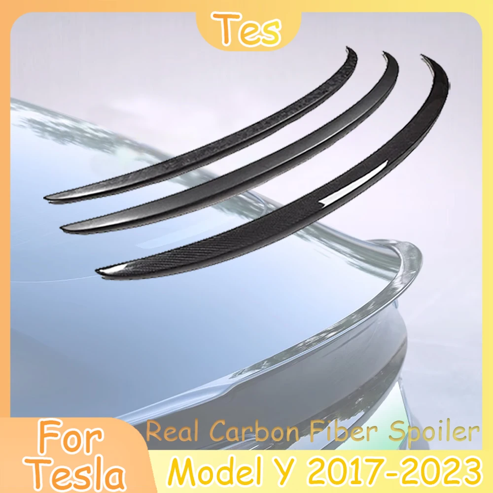 For Tesla Model Y Trunk Wing Spoiler Real Carbon Fiber Spoiler 2017-2023 Real Carbon Fiber Original Car Spoiler Accessories New