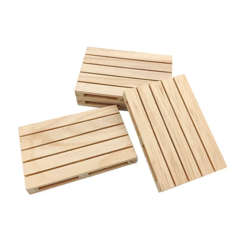 Mini paleta de madera sin terminar, posavasos de madera natural para bebidas frías y café, protección de mesa
