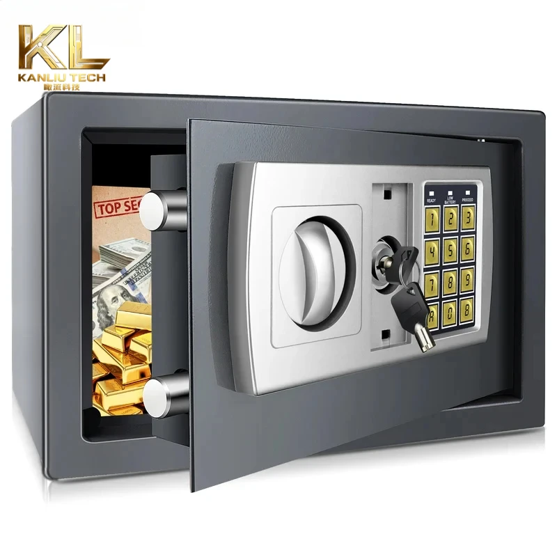 NEW Electronic Digital Keypad Lock Safe Security Box All Steel for Home Office Password and Key Unlock Safe and Compact Two Keys