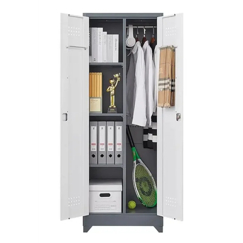 custom.PULAGE Janitorial Storage Cabinet with Adjustable Shelves and Pegboard Heavy-Duty Lockable  OEM ODM