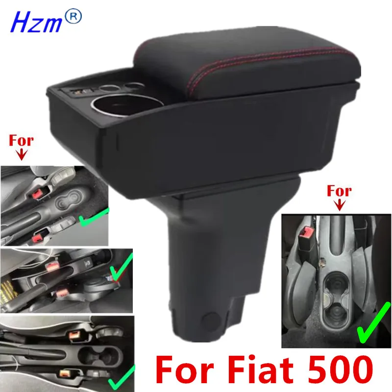 Caja de reposabrazos para Fiat 500, caja de reposabrazos para coche Fiat CRONOS, caja de almacenamiento, portavasos, accesorios de reequipamiento Interior dedicados para coche